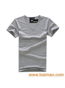 廠家直銷精品低價服裝 純色V領圓領男裝僅需18.5元起